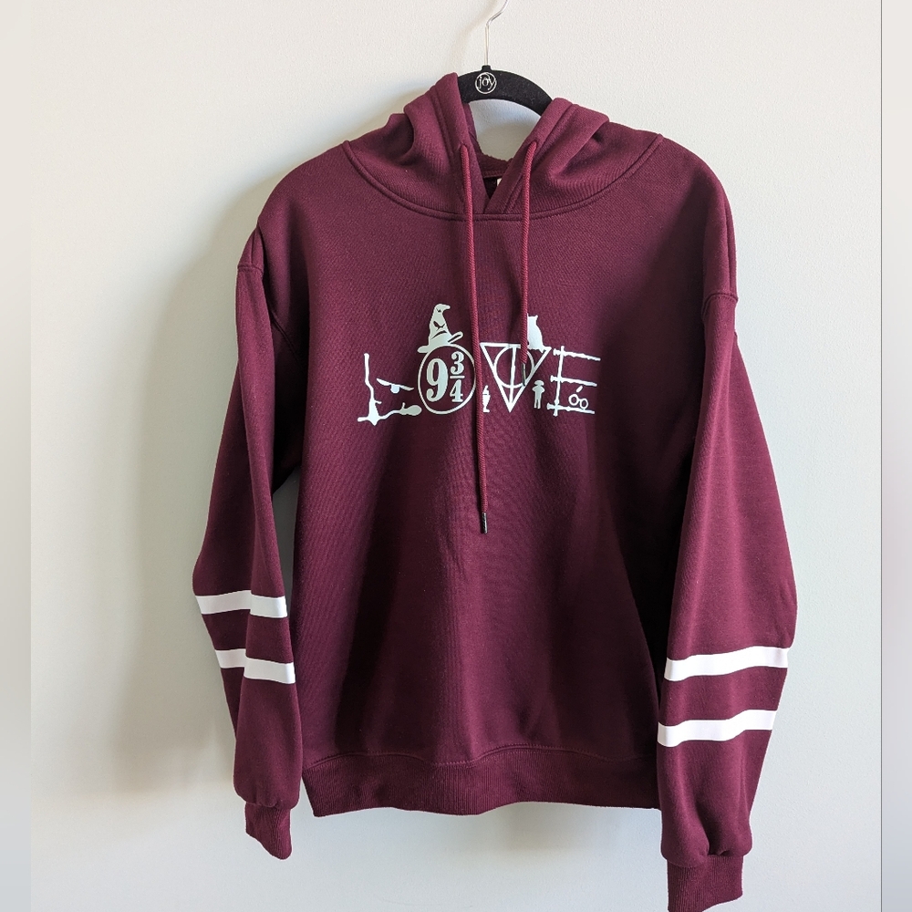Maroon Harry Potter Hoodie, Juniors Size Small